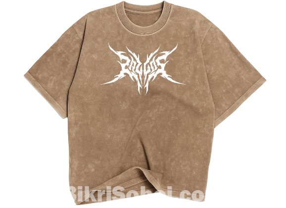 Spider print Acid Wash T-shirt